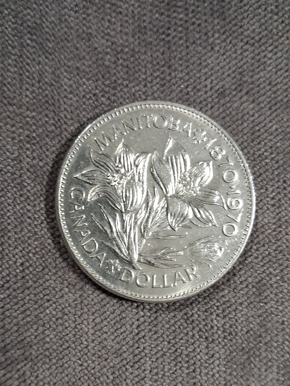 Vintage Canada Manitoba Centennial Commemorative "Silver" Dollar 1970 VG-